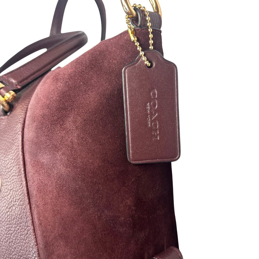 COACH 2017 Burgundy Kelsey Leather Crossbody To Satchel Convertible Bag 55532 - Picture 3 of 16